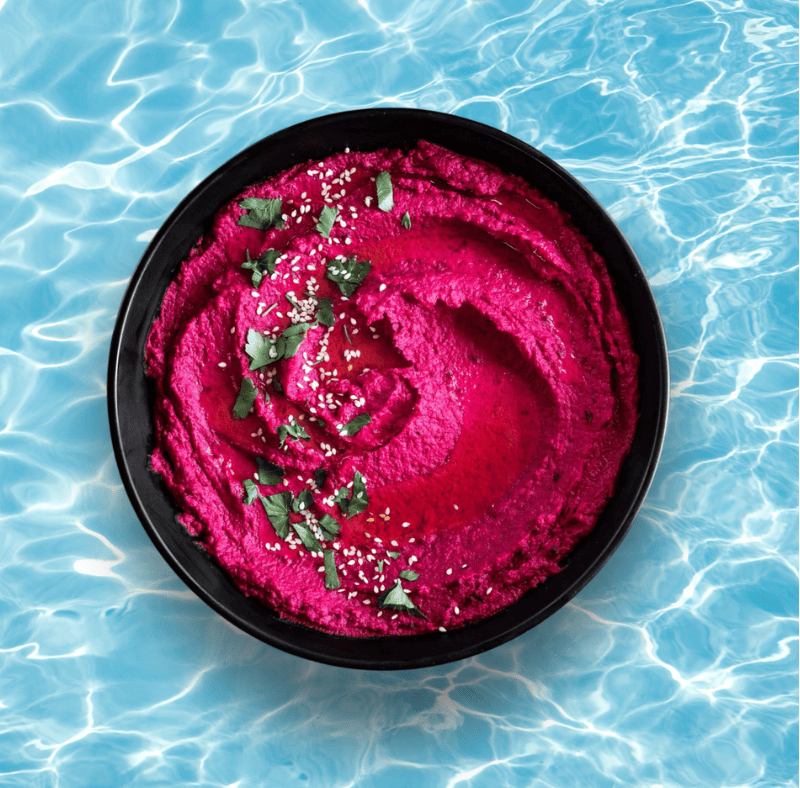 Beetroot Hummus - Bali Floating Kitchen - f&b