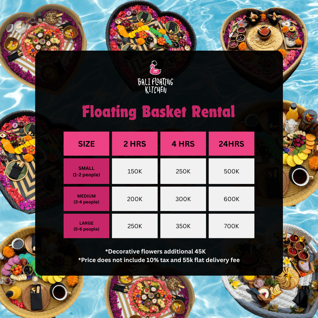 🧺 Floating Basket Rental – For Villa Pool Photos & Brunch Moments - Bali Floating Kitchen -