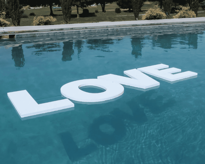 Floating Letters – Custom Pool Message Setup - Bali Floating Kitchen - decorations