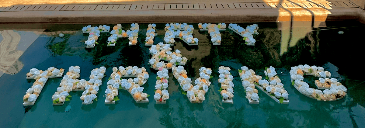 Floating Letters – Custom Pool Message Setup - Bali Floating Kitchen - decorations