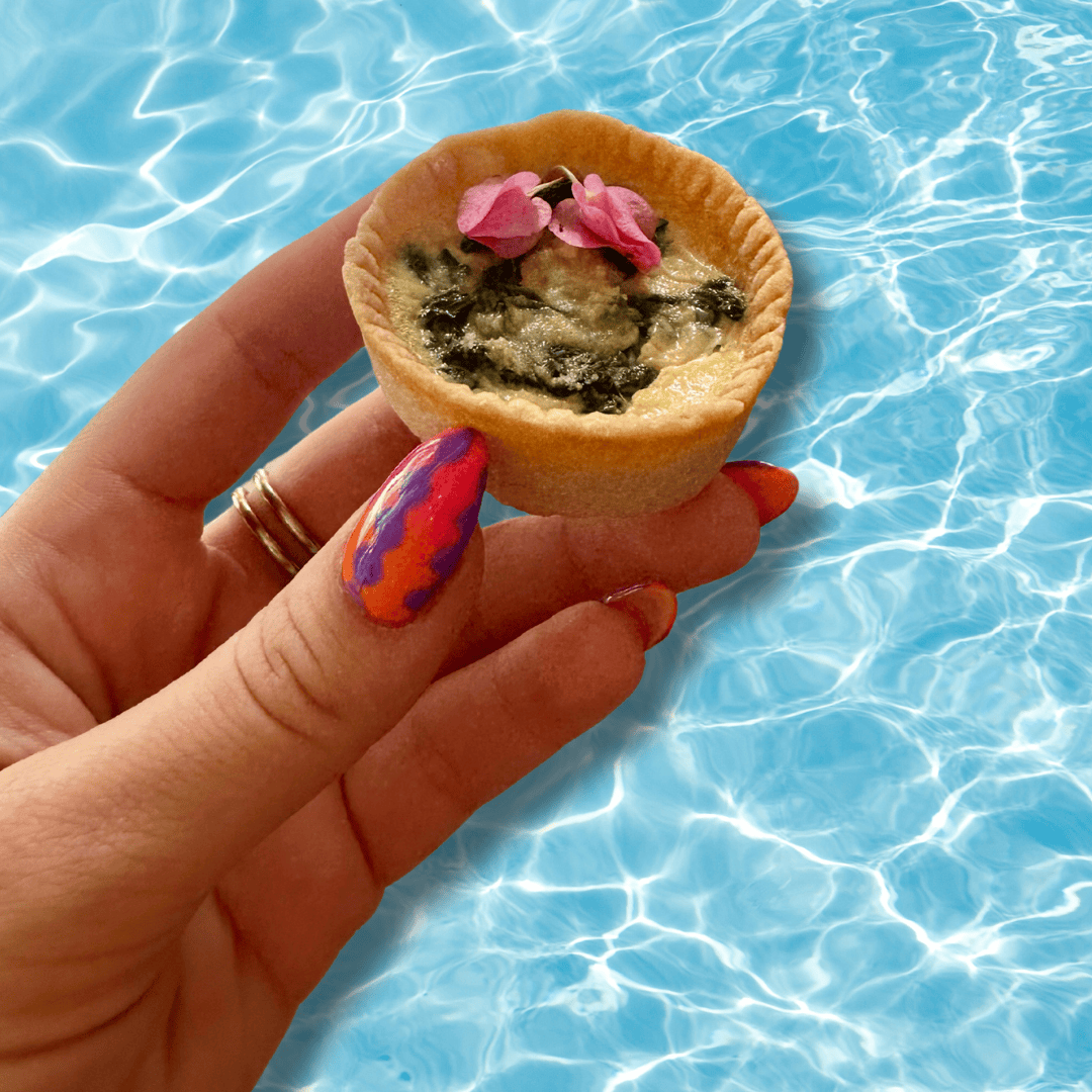 🍄 🤏 Mini Mushroom Quiche – Savory Floating Breakfast Bite in Bali - Bali Floating Kitchen - f&b