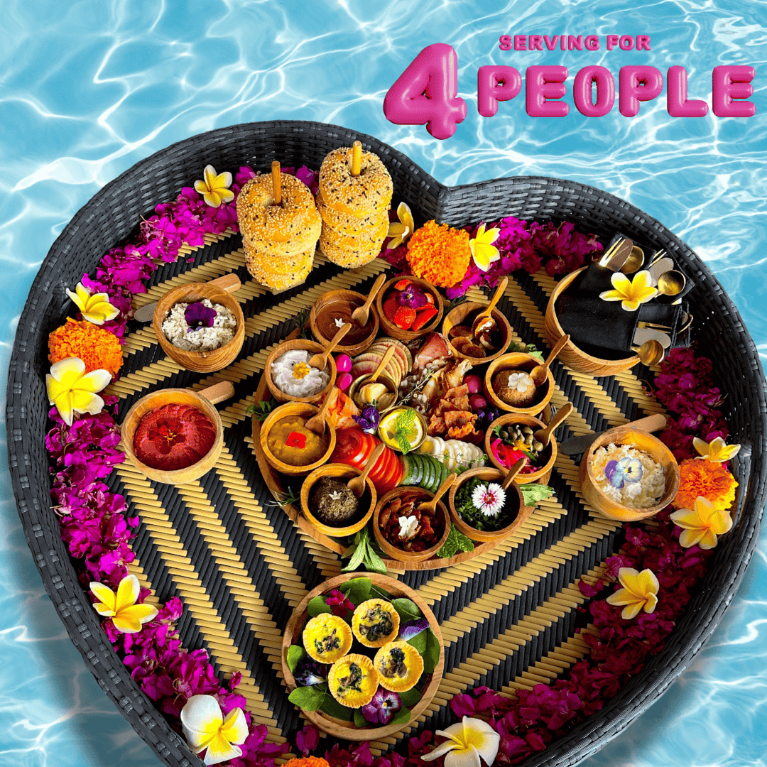 Vegetarian Floating Bagel Breakfast in Bali - Bali Floating Kitchen - f&b