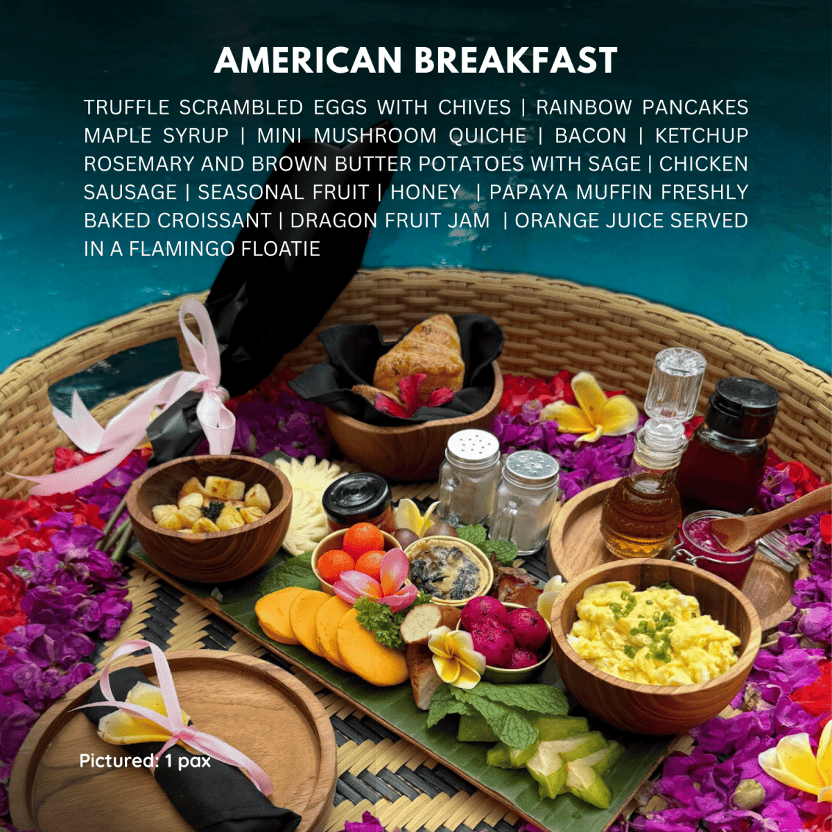 🇺🇸 Floating American Breakfast – Hearty Villa Brunch in Bali - Bali Floating Company - f&b
