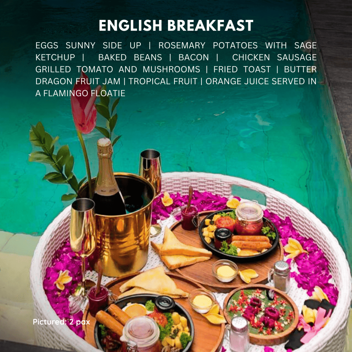 🍳🏴󠁧󠁢󠁥󠁮󠁧󠁿 Floating Full English Breakfast – Villa Tray in Bali - Bali Floating Company - f&b