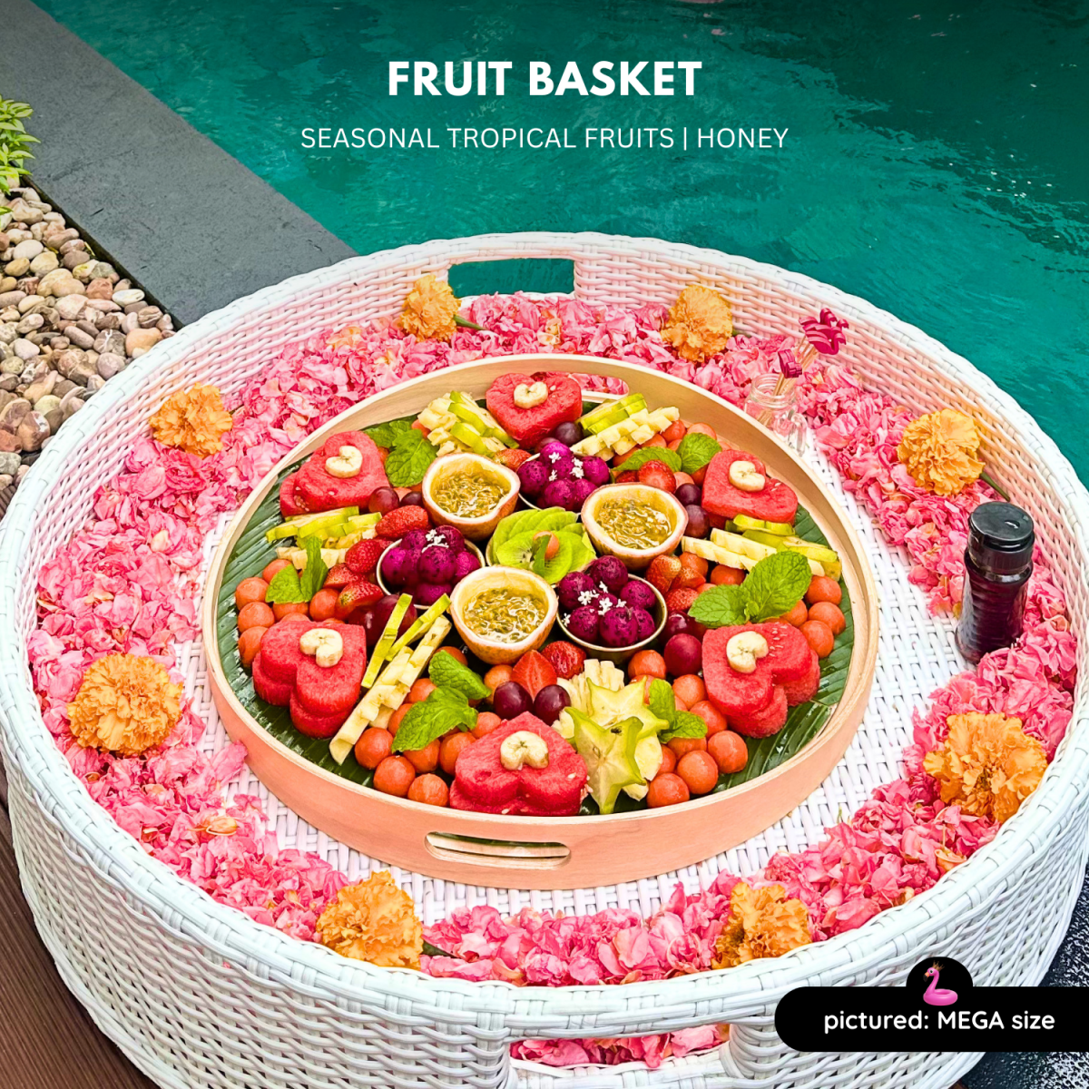 Fresh Tropical Fruit Basket – Floating Brunch Tray - Bali Floating Company - f&b