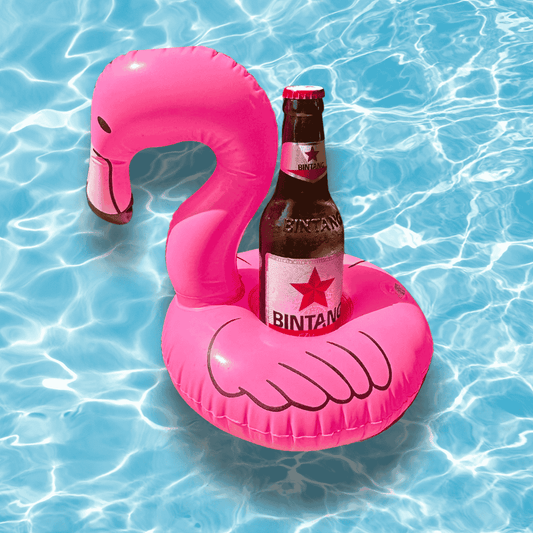 🍻⭐️ Ice - Cold Bintang Beer – Delivered in Iced Bucket & Flamingo Floaties - Bali Floating Kitchen - f&b
