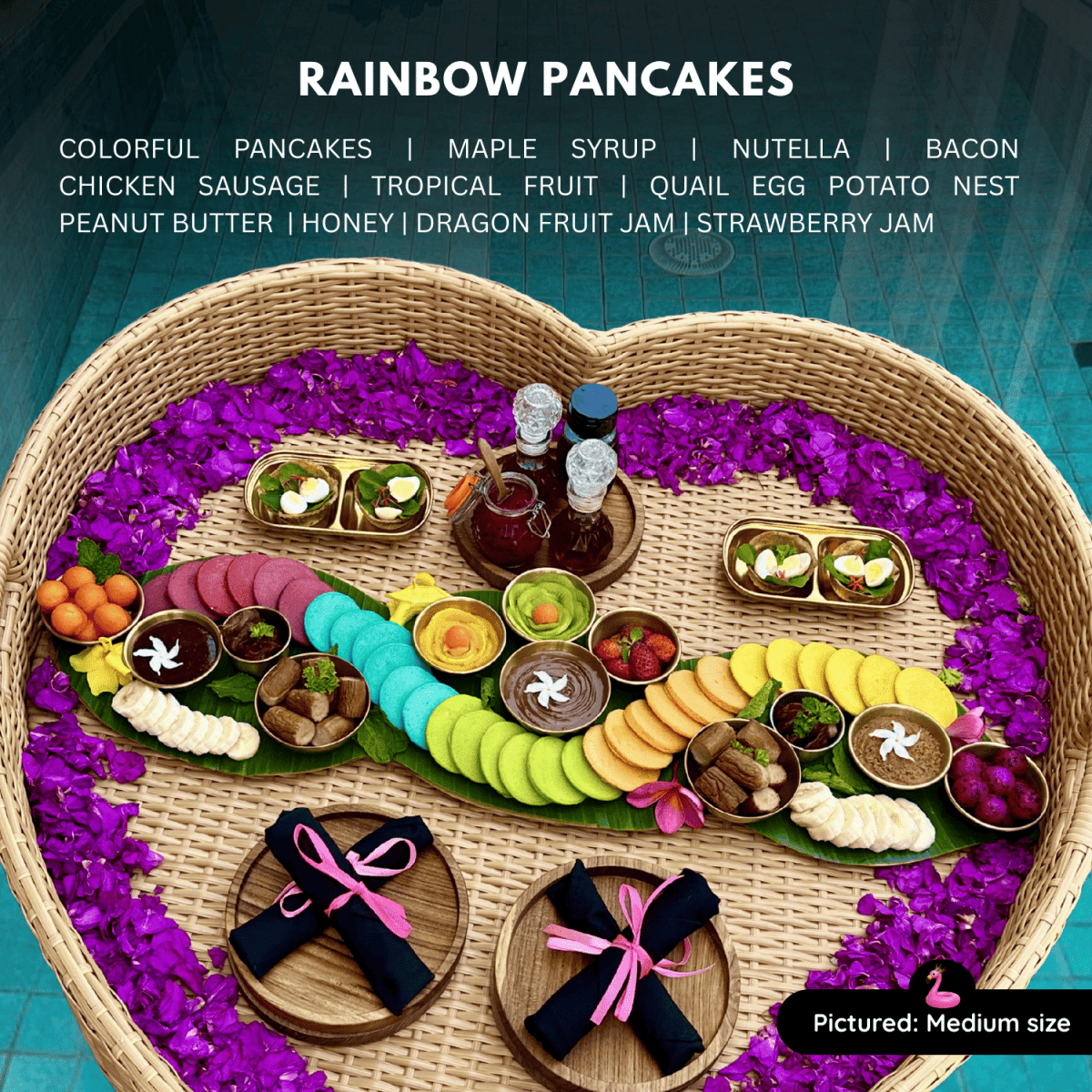 🌈🥞 Instagram Breakfast – Rainbow Pancakes - Bali Floating Company - f&b