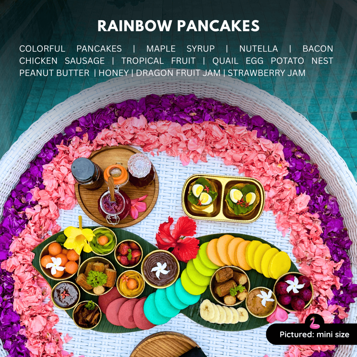 🌈🥞 Instagram Breakfast – Rainbow Pancakes - Bali Floating Company - f&b