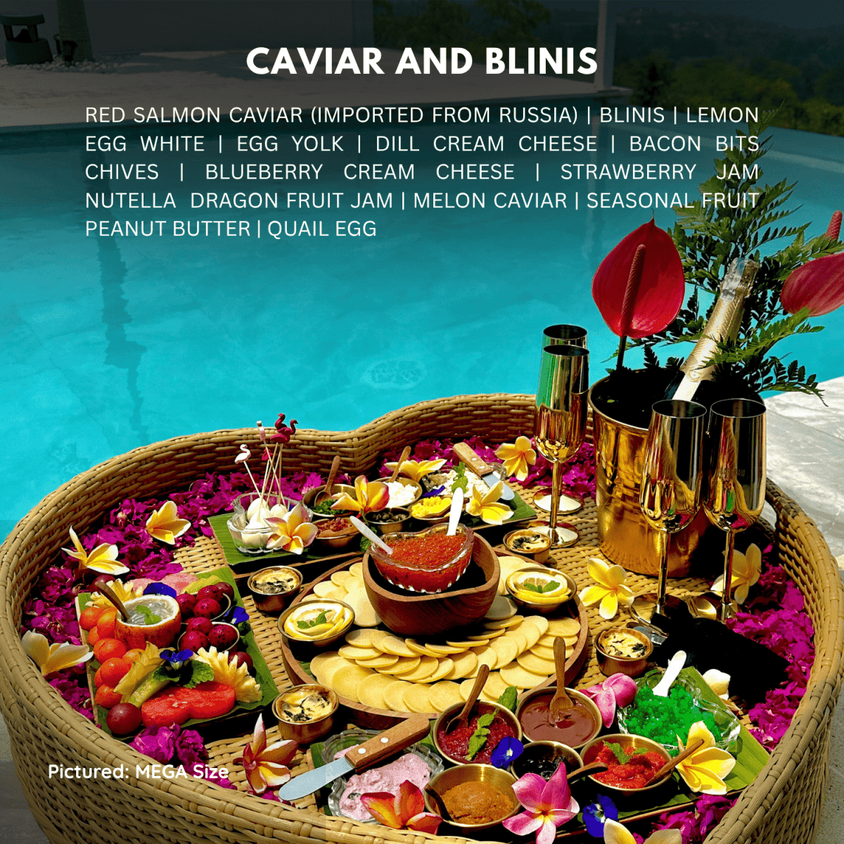 👑🍾 Luxury Floating Breakfast – Caviar & Blinis - Bali Floating Company - f&b