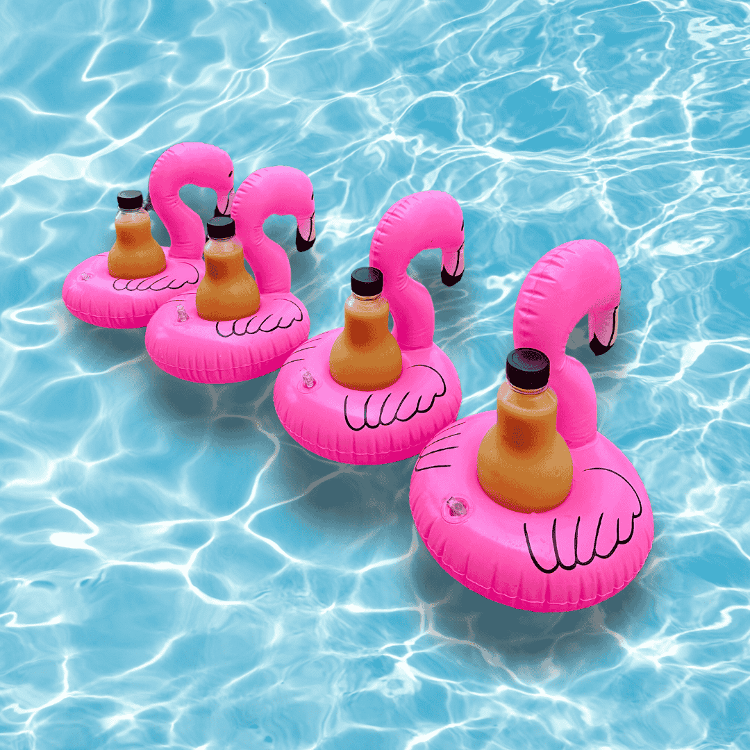 🧃 Orange Juice Served in a Flamingo Floatie in Bali - Bali Floating Kitchen - f&b