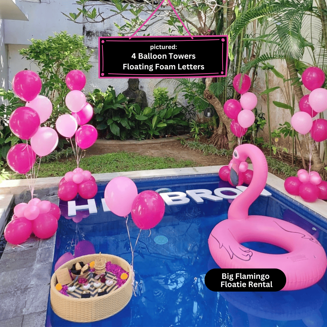 🎈 Pool Balloon Decoration - Villa Setup with Towers & Centerpieces - Bali Floating Kitchen - decorations