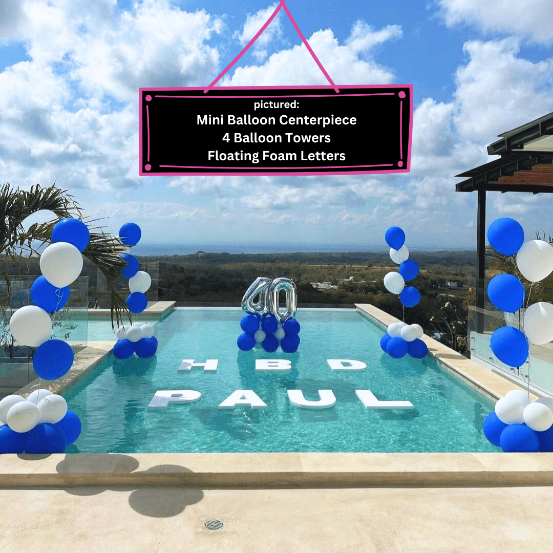 🎈 Pool Balloon Decoration - Villa Setup with Towers & Centerpieces - Bali Floating Kitchen - decorations