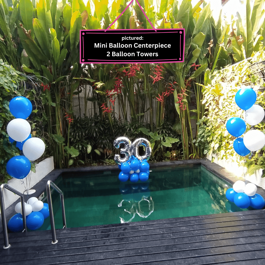 🎈 Pool Balloon Decoration - Villa Setup with Towers & Centerpieces - Bali Floating Kitchen - decorations