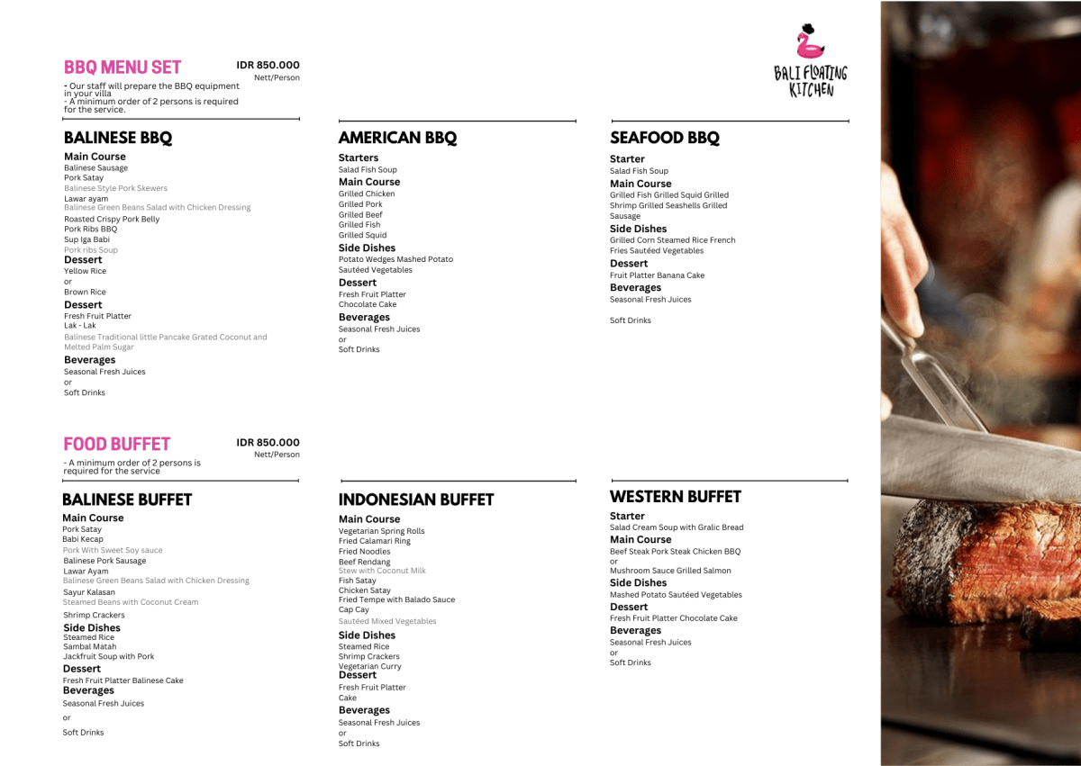 👩‍🍳 Private Chef Hire – In - Villa Dining Experience in Bali - Bali Floating Kitchen - vendor