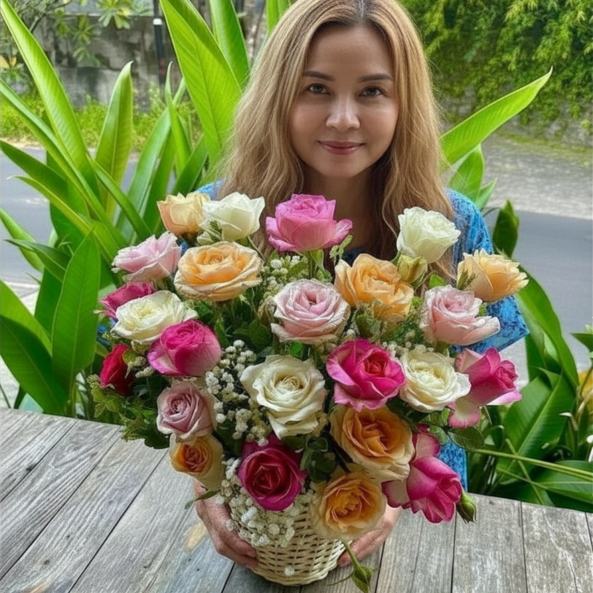 Rose Bucket for Mum - Bali Floating Company - decorations